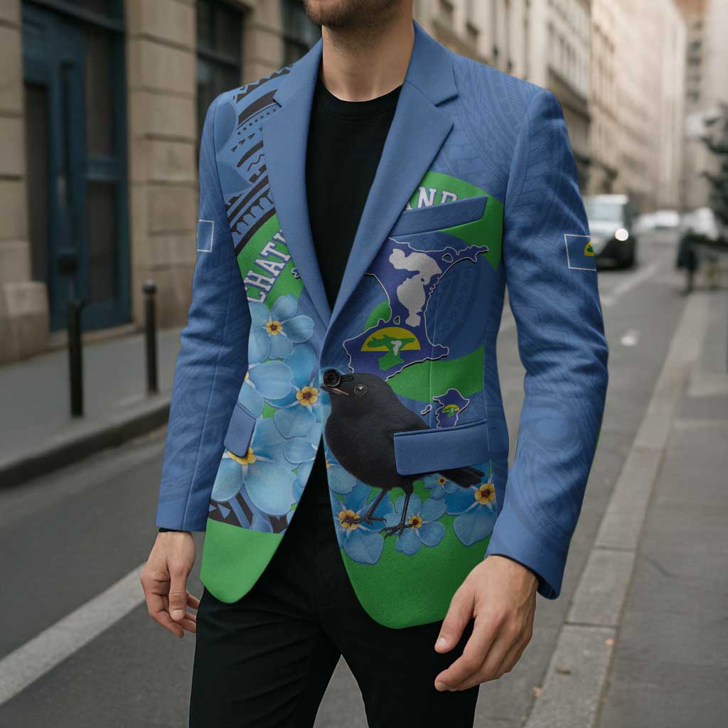 New Zealand Chatham Islands Blazer Wharekauri Forget Me Not With Black Robin - Polynesian Pride
