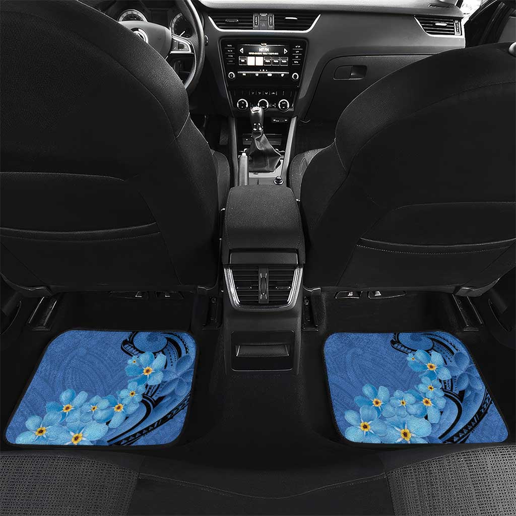 New Zealand Chatham Islands Car Mats Wharekauri Forget Me Not With Black Robin