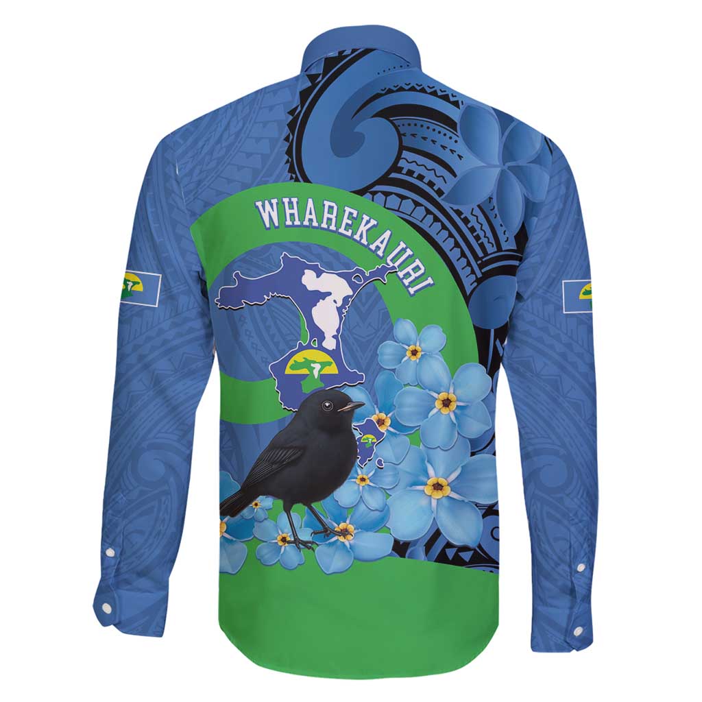 New Zealand Chatham Islands Family Matching Mermaid Dress and Hawaiian Shirt Wharekauri Forget Me Not With Black Robin