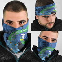 New Zealand Chatham Islands Neck Gaiter Wharekauri Forget Me Not With Black Robin - Polynesian Pride
