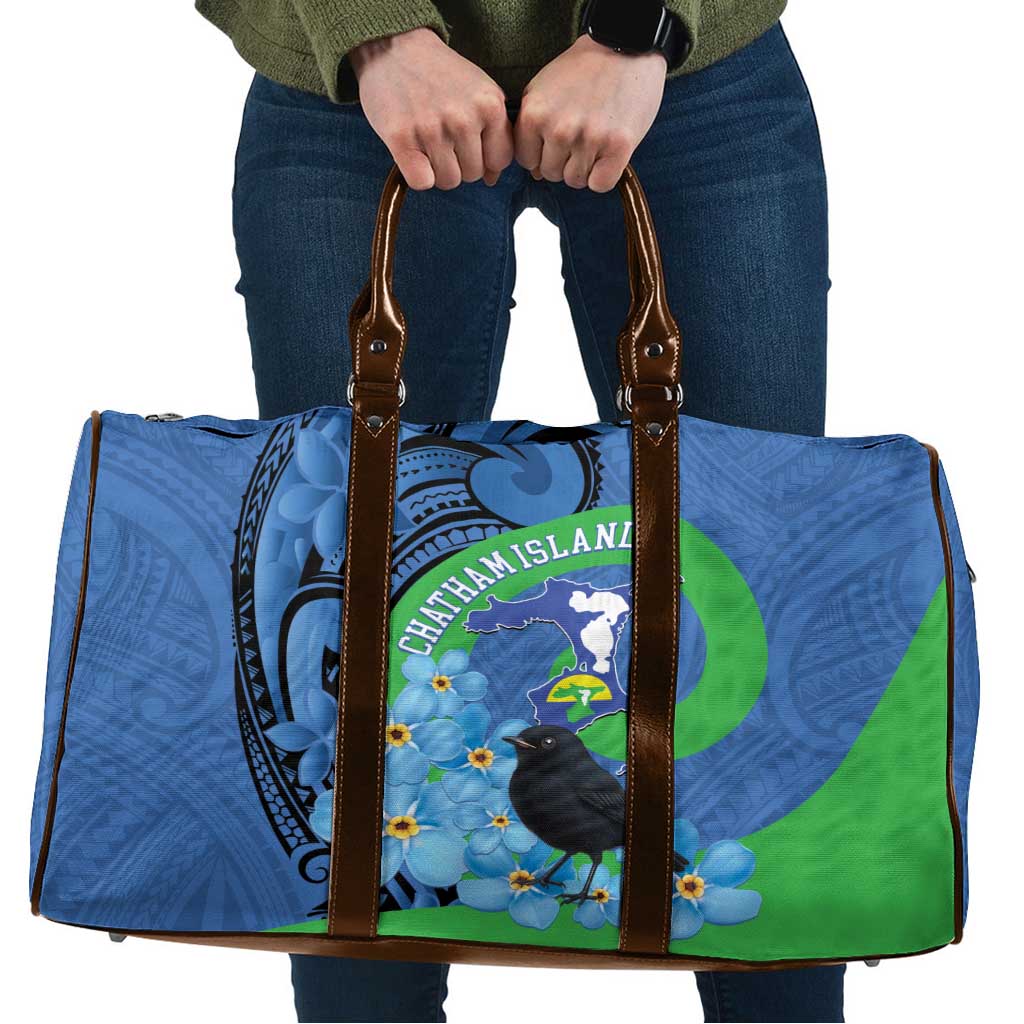 New Zealand Chatham Islands Travel Bag Wharekauri Forget Me Not With Black Robin - Polynesian Pride