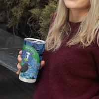 New Zealand Chatham Islands Tumbler Cup Wharekauri Forget Me Not With Black Robin