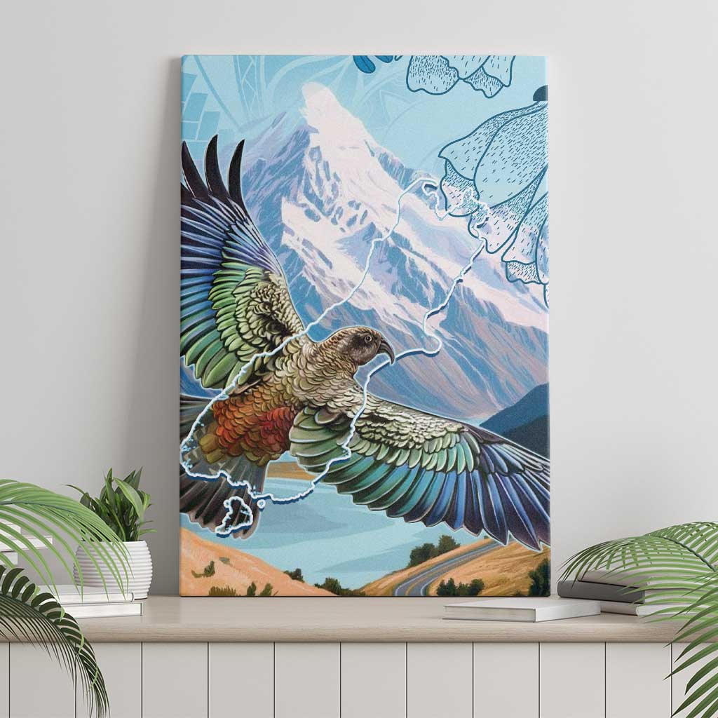 New Zealand South Island Canvas Wall Art Te Waipounamu Aoraki Kea Bird