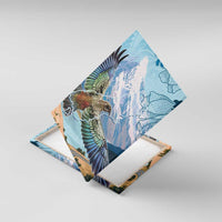 New Zealand South Island Canvas Wall Art Te Waipounamu Aoraki Kea Bird