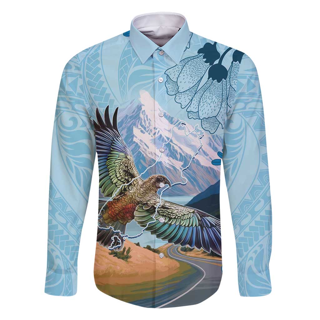 New Zealand South Island Family Matching Long Sleeve Bodycon Dress and Hawaiian Shirt Te Waipounamu Aoraki Kea Bird