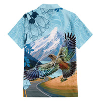 New Zealand South Island Family Matching Off The Shoulder Long Sleeve Dress and Hawaiian Shirt Te Waipounamu Aoraki Kea Bird LT14 - Polynesian Pride