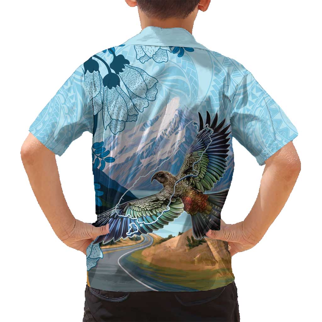 New Zealand South Island Family Matching Tank Maxi Dress and Hawaiian Shirt Te Waipounamu Aoraki Kea Bird