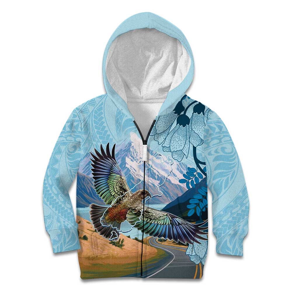 New Zealand South Island Kid Hoodie Te Waipounamu Aoraki Kea Bird