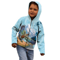 New Zealand South Island Kid Hoodie Te Waipounamu Aoraki Kea Bird
