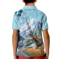 New Zealand South Island Kid Polo Shirt Te Waipounamu Aoraki Kea Bird