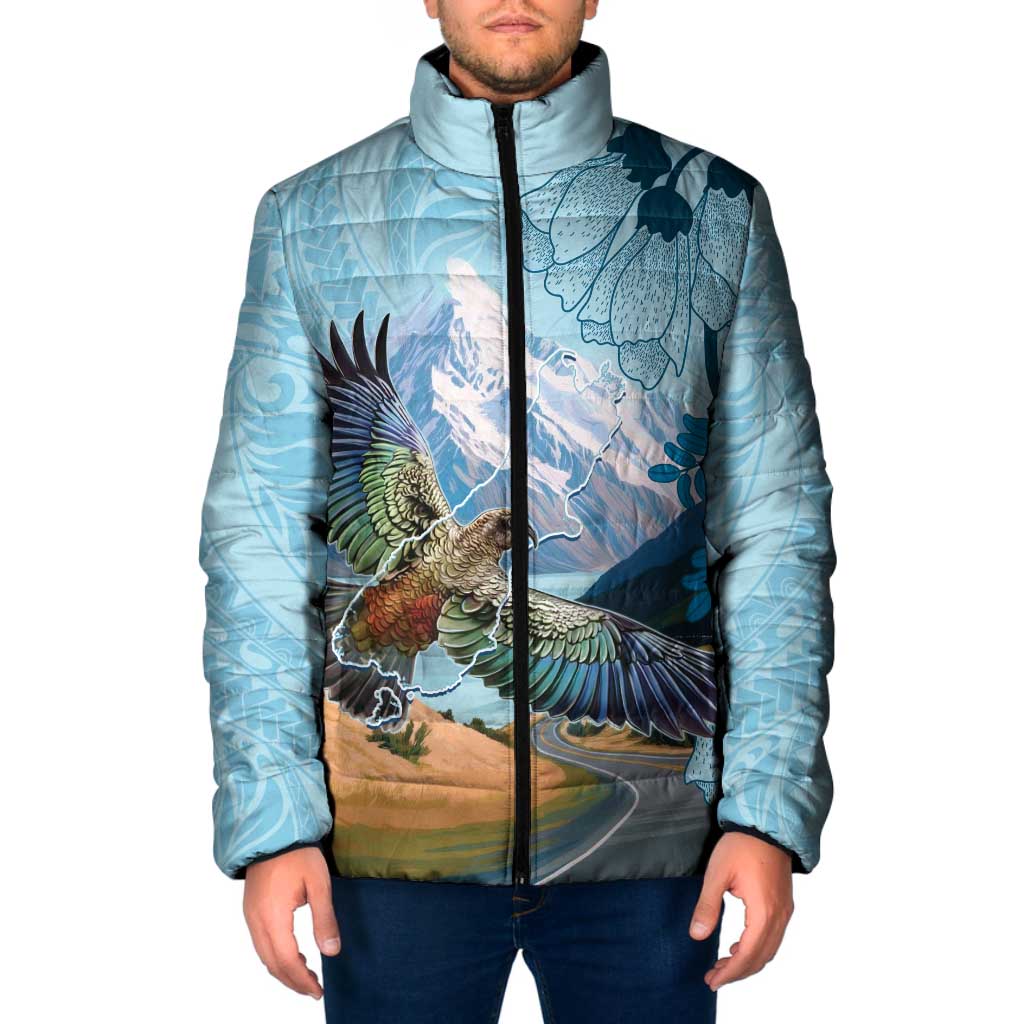 New Zealand South Island Padded Jacket Te Waipounamu Aoraki Kea Bird - Polynesian Pride