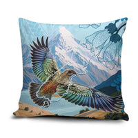 New Zealand South Island Pillow Cover Te Waipounamu Aoraki Kea Bird - Polynesian Pride