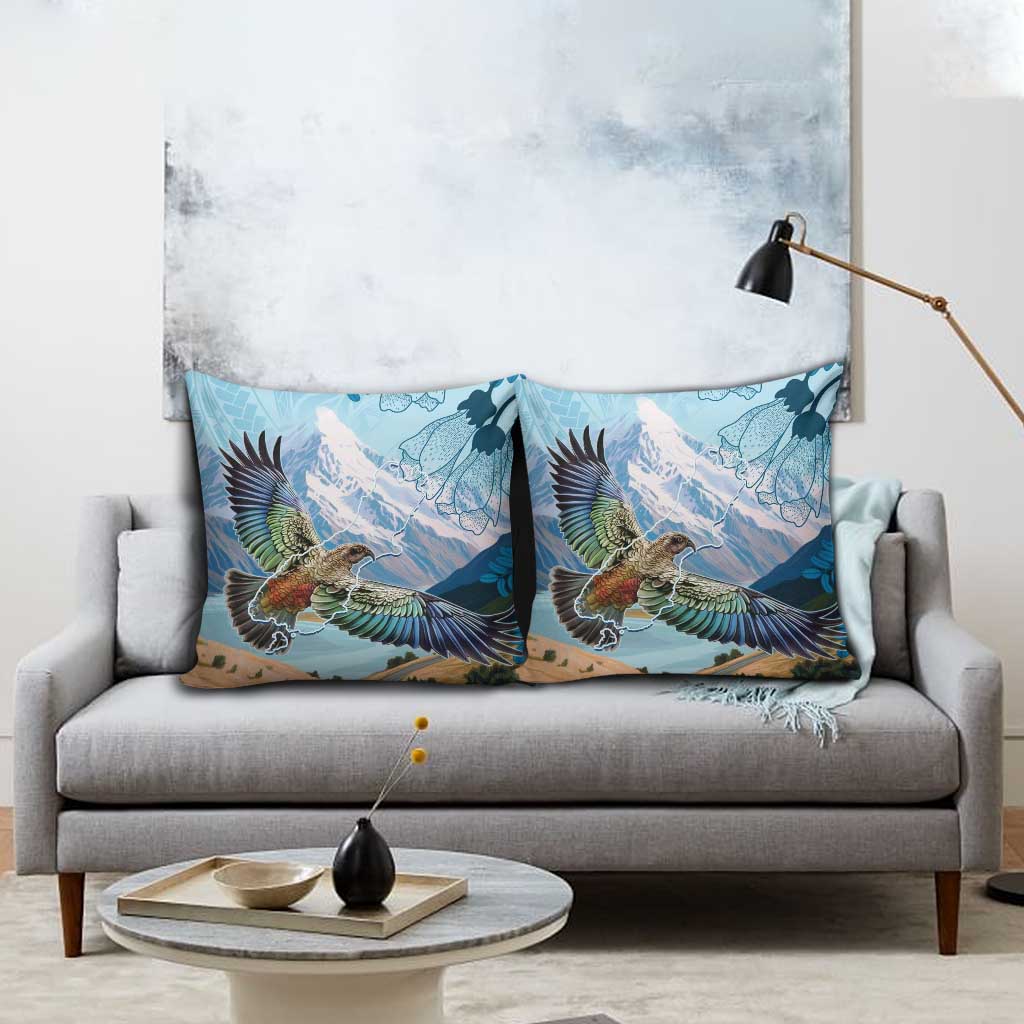 New Zealand South Island Pillow Cover Te Waipounamu Aoraki Kea Bird - Polynesian Pride