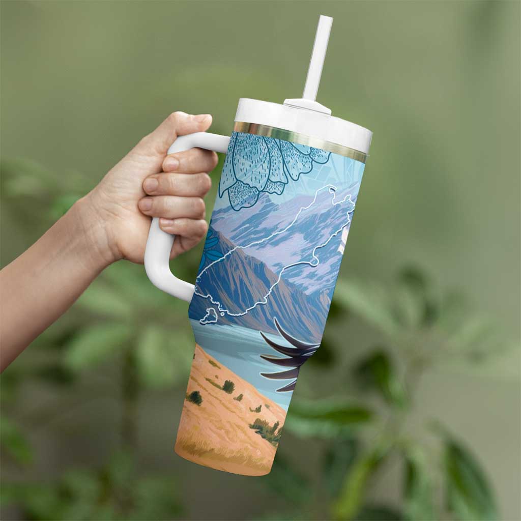 New Zealand South Island Tumbler With Handle Te Waipounamu Aoraki Kea Bird