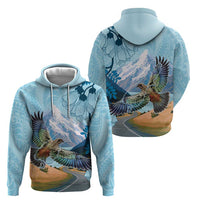 New Zealand South Island Zip Hoodie Te Waipounamu Aoraki Kea Bird