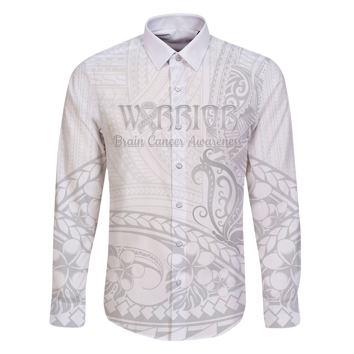 Polynesia Brain Cancer Awareness Family Matching Long Sleeve Bodycon Dress and Hawaiian Shirt In May We Wear Grey