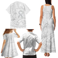 Polynesia Brain Cancer Awareness Family Matching Tank Maxi Dress and Hawaiian Shirt In May We Wear Grey