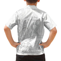 Polynesia Brain Cancer Awareness Kid Hawaiian Shirt In May We Wear Grey