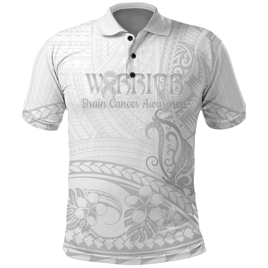 Polynesia Brain Cancer Awareness Polo Shirt In May We Wear Grey