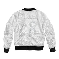 Polynesia Brain Cancer Awareness Sleeve Zip Bomber Jacket In May We Wear Grey