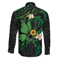 Polynesia Mental Health Awareness Family Matching Mermaid Dress and Hawaiian Shirt Green Ribbon Be Kind To Your Mind