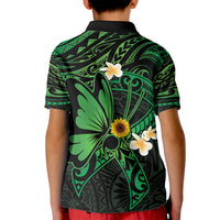Polynesia Mental Health Awareness Kid Polo Shirt Green Ribbon Be Kind To Your Mind