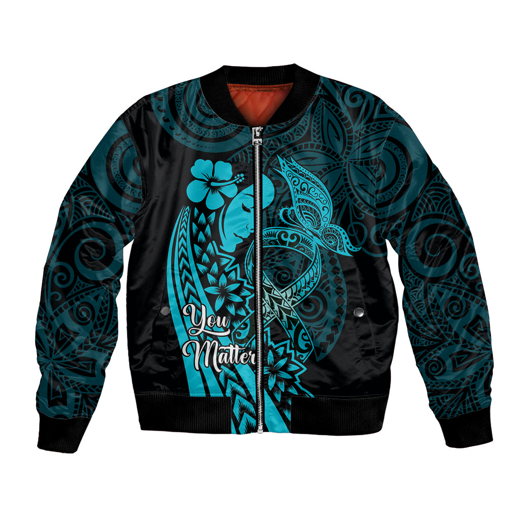 Polynesia World Ovarian Cancer Day Bomber Jacket You Matter Polynesian Women