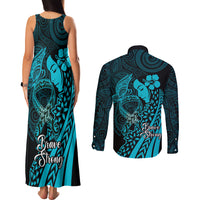 Polynesia World Ovarian Cancer Day Couples Matching Tank Maxi Dress and Long Sleeve Button Shirt You Matter Polynesian Women