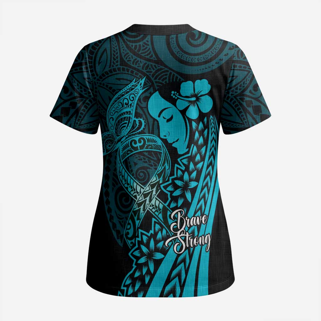 Polynesia World Ovarian Cancer Day Scrub Top You Matter Polynesian Women - Polynesian Pride