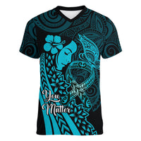Polynesia World Ovarian Cancer Day Women V-Neck T-Shirt You Matter Polynesian Women