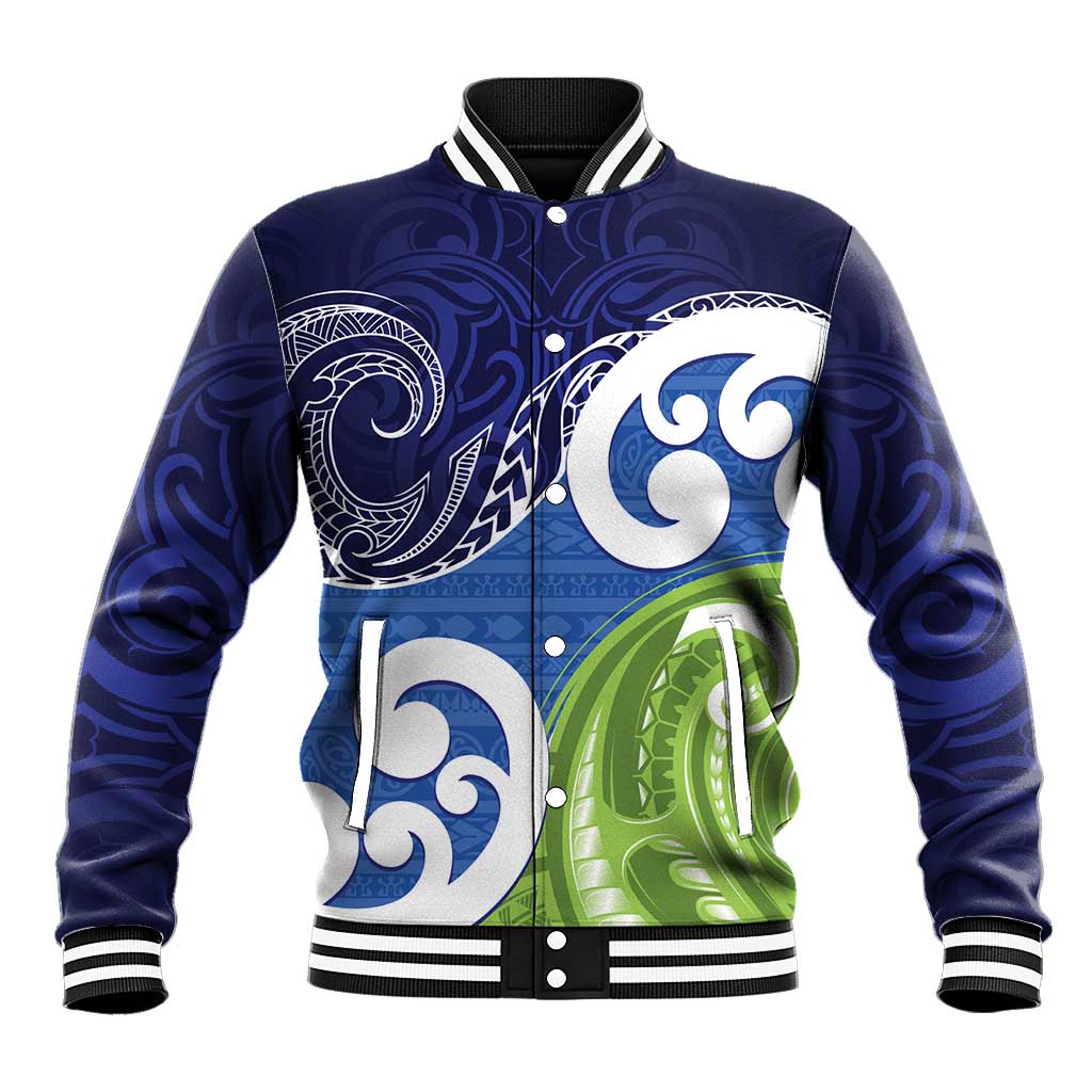 Southland New Zealand Baseball Jacket Maori Koru Flag Color