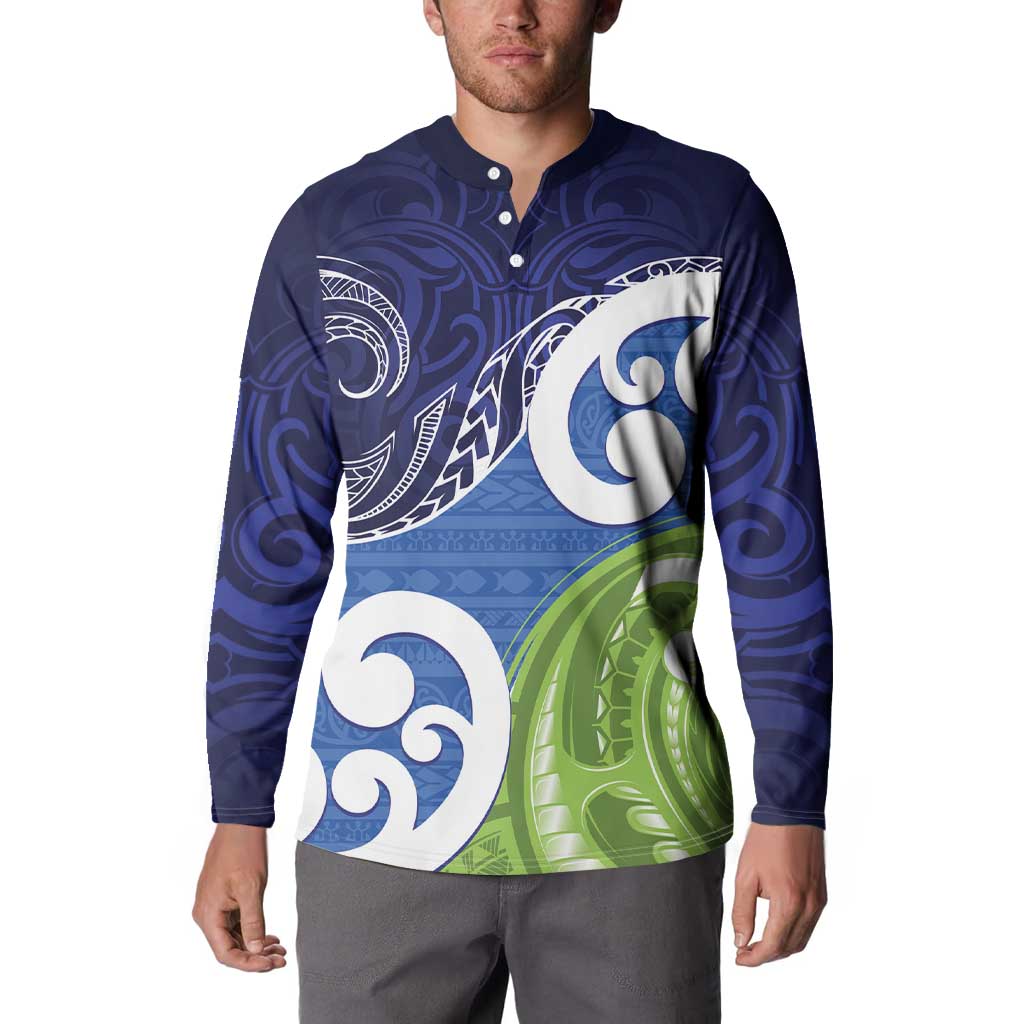 Southland New Zealand Button Sweatshirt Maori Koru Flag Color