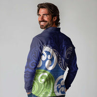Southland New Zealand Long Sleeve Polo Shirt Maori Koru Flag Color