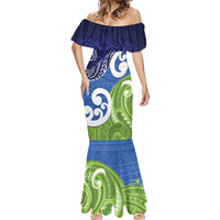 Southland New Zealand Mermaid Dress Maori Koru Flag Color