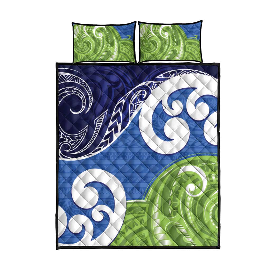 Southland New Zealand Quilt Bed Set Maori Koru Flag Color