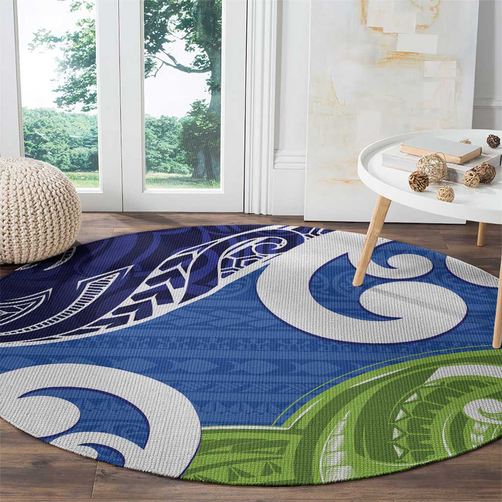 Southland New Zealand Round Carpet Maori Koru Flag Color