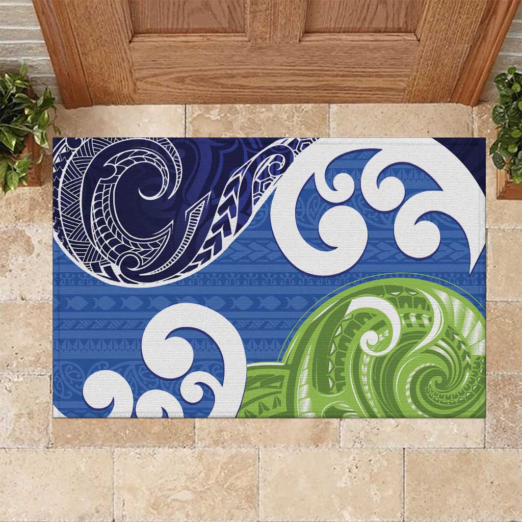Southland New Zealand Rubber Doormat Maori Koru Flag Color