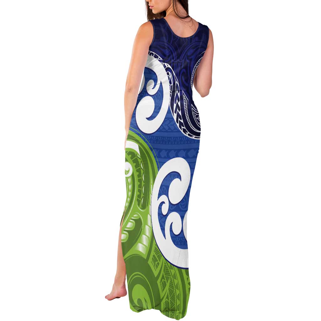 Southland New Zealand Tank Maxi Dress Maori Koru Flag Color