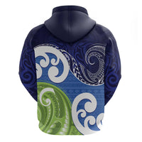 Southland New Zealand Zip Hoodie Maori Koru Flag Color