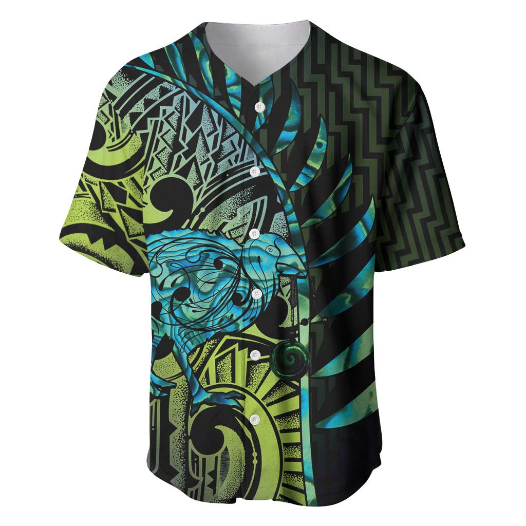 Southland Takehe Pounama Baseball Jersey Aotearoa Poutama Paua Shell Fern LT14 Black - Polynesian Pride