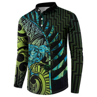 Southland Takehe Pounama Button Sweatshirt Aotearoa Poutama Paua Shell Fern