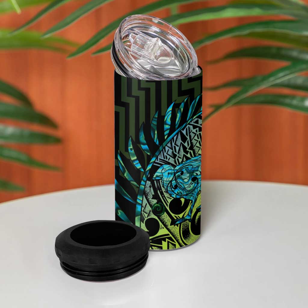 Southland Takehe Pounama 4 in 1 Can Cooler Tumbler Aotearoa Poutama Paua Shell Fern
