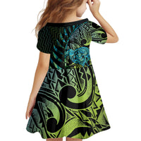 Southland Takehe Pounama Kid Short Sleeve Dress Aotearoa Poutama Paua Shell Fern