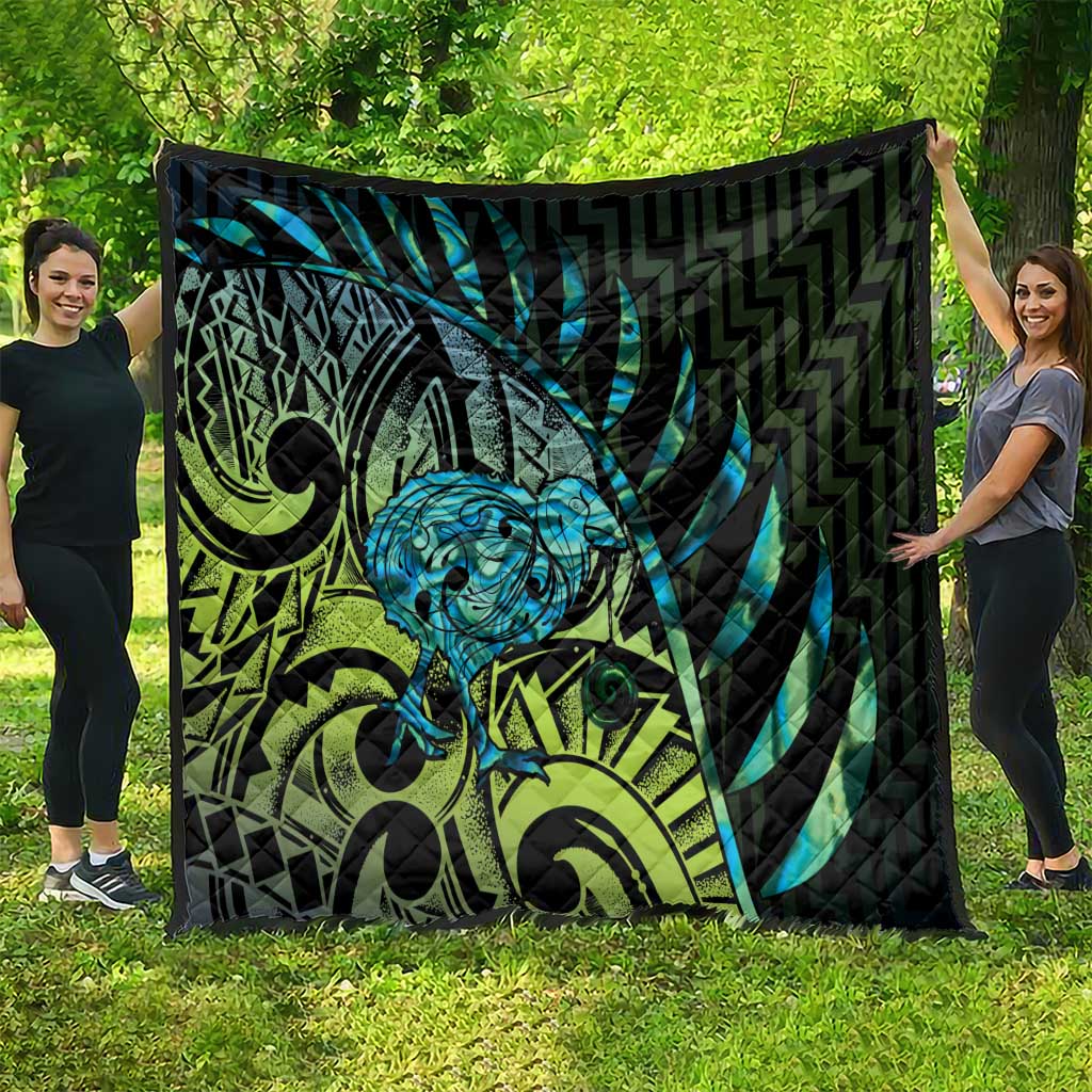 Southland Takehe Pounama Quilt Aotearoa Poutama Paua Shell Fern