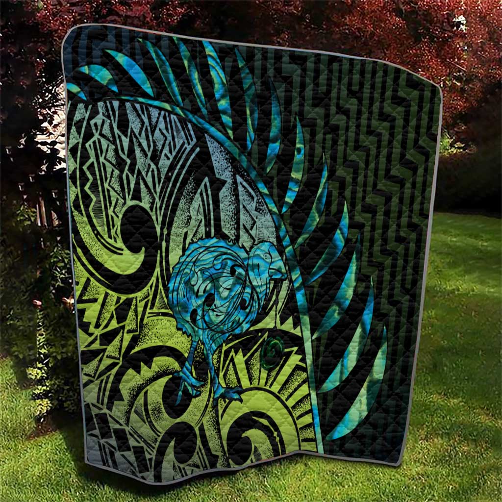 Southland Takehe Pounama Quilt Aotearoa Poutama Paua Shell Fern