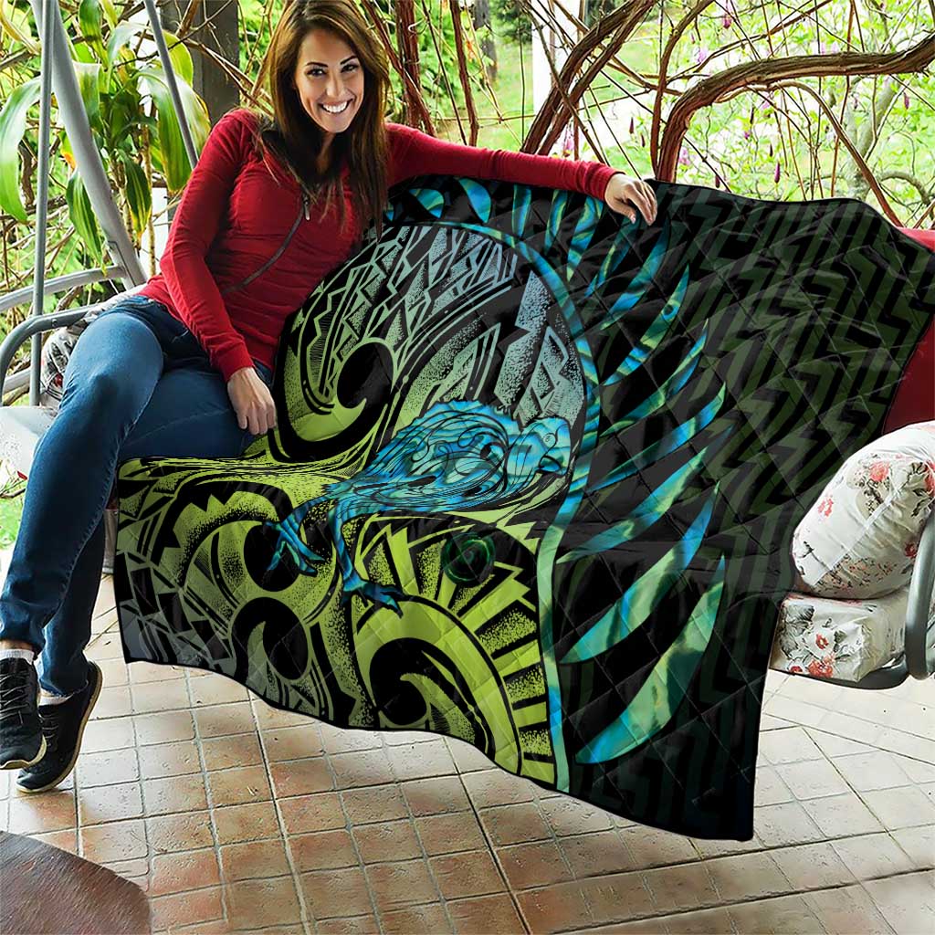 Southland Takehe Pounama Quilt Aotearoa Poutama Paua Shell Fern