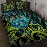 Southland Takehe Pounama Quilt Bed Set Aotearoa Poutama Paua Shell Fern