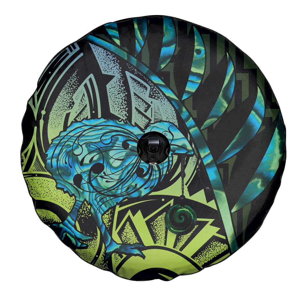 Southland Takehe Pounama Spare Tire Cover Aotearoa Poutama Paua Shell Fern