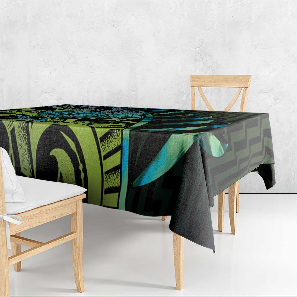 Southland Takehe Pounama Tablecloth Aotearoa Poutama Paua Shell Fern