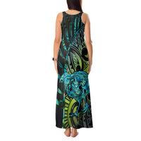 Southland Takehe Pounama Tank Maxi Dress Aotearoa Poutama Paua Shell Fern